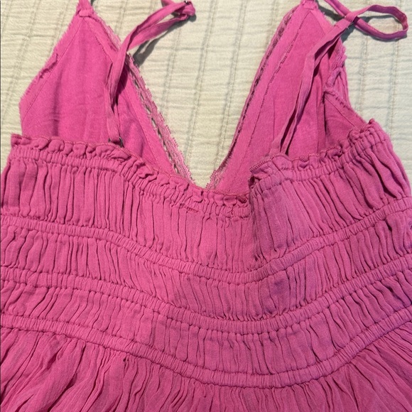 Free People One Pink Mini Dress Adjustable Straps Medium - Picture 7 of 9